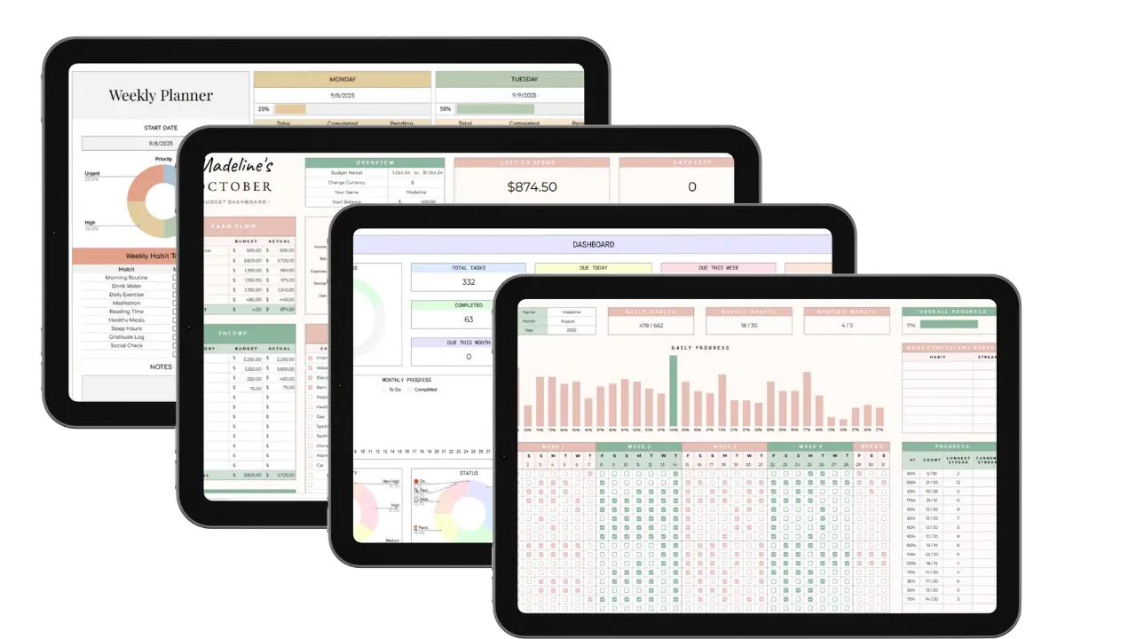 Monk Mode Dashboard on Tablet